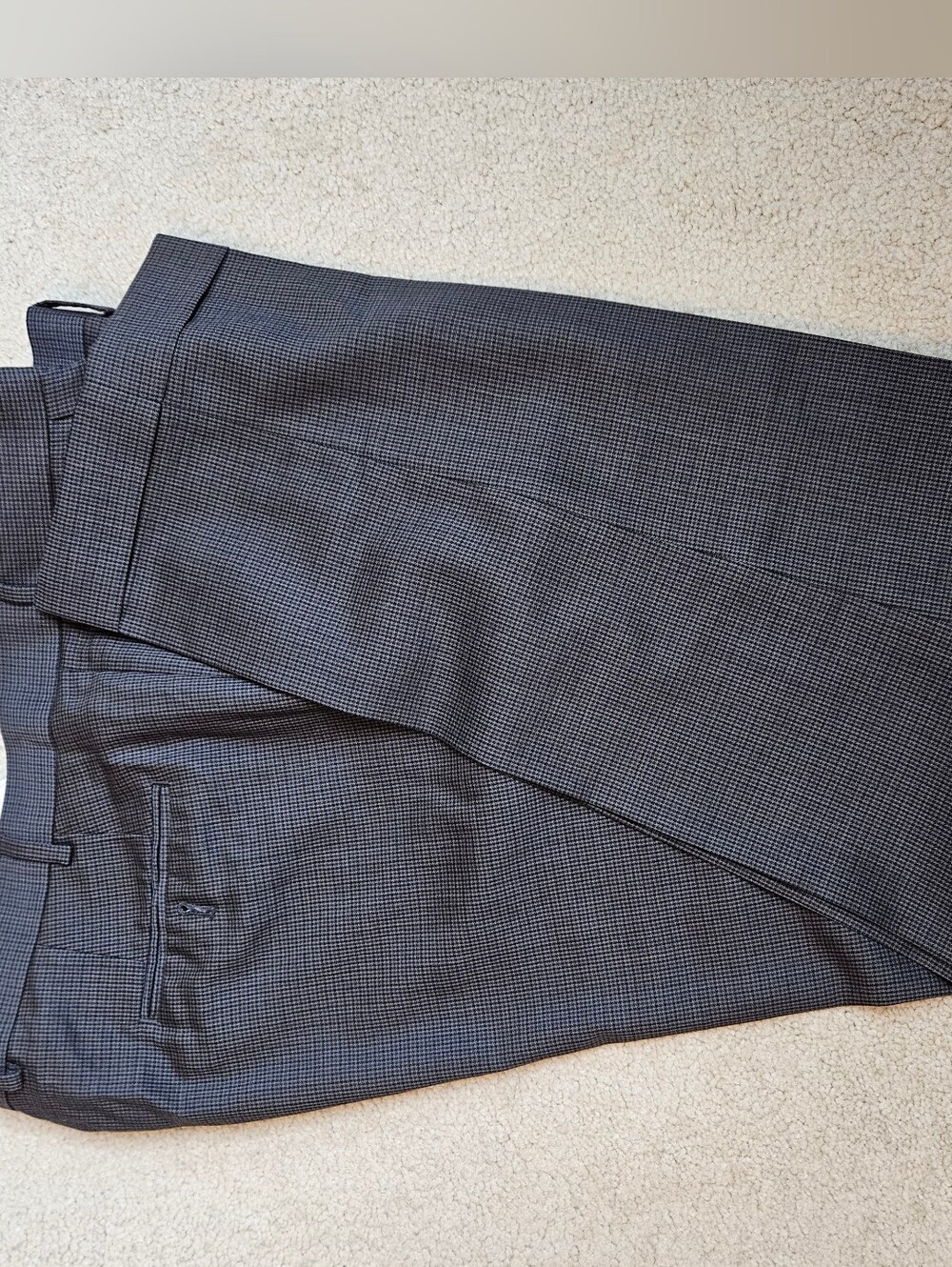 Lauren Ralph Lauren Mens Houndstooth 100% Wool  Dress Pants 40x32 Pleated Brown